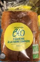 Mängden socker i Pain de mie farine complète