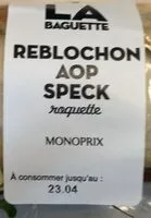 Mängden socker i Sandwich Reblochon AOP Speck