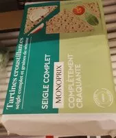 Mängden socker i Tartines croustillantes Seigle Complet
