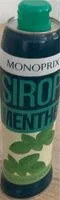Mängden socker i Sirop menthe