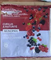 Mängden socker i Mélange fruits rouges, surgelés