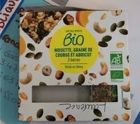 Mängden socker i Noisette, graine de courge et abricot, 3 barres