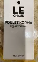 Mängden socker i Poulet Korma riz basmati