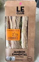 Mängden socker i Le club Jambon Emmental crudités