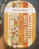 Mängden socker i Glace vanille pécan sauce caramel au beurre salé