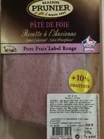 Mängden socker i Prunier Pâté de foie la barquette de 170 g