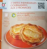 Mängden socker i 2 Tartes Individuelles Gourmandes aux 3 fromages