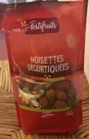 Mängden socker i Noisette decortiquées