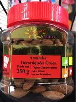 Mängden socker i Amandes decortiquees crues