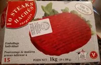 Mängden socker i 10 Steaks hachés surgelés