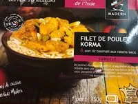 Mängden socker i FILET DE POULET KORMA & son riz basmati