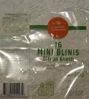 Mängden socker i 16 mini blinis citron aneth