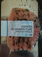 Mängden socker i Émincés de saumon fumé aneth et basilic