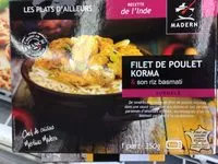 Mängden socker i Poulet Korma et Riz Basmati