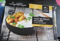 Mängden socker i Filet de poulet au curry et son riz basmati