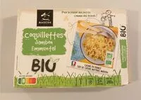 Mängden socker i Coquillettes jambon emmental bio