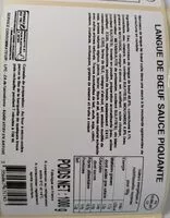 Mängden socker i Langue de bœuf sauce piquante