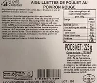 Mängden socker i Aiguillettes de poulet au poivron rouge