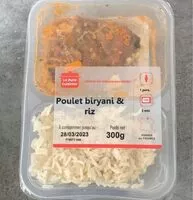 Mängden socker i Poulet biryani & riz