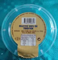 Mängden socker i RILLETTES 100% OIE TRADITION