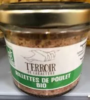 Mängden socker i Rillette de poulet bio