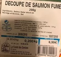 Mängden socker i Découpe de saumon fumé