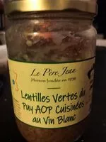 Mängden socker i Lentilles vertes du puy AOP cuisinées au vin blanc