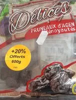 Mängden socker i Pruneaux d'Agen dénoyautés