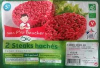 Mängden socker i 2 steaks hachés - façon bouchère