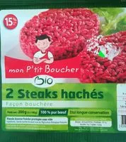 Mängden socker i 2 steaks hachés bio