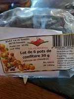 Mängden socker i Lot de 6 confitures