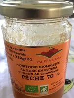 Mängden socker i Confiture bio de pêche
