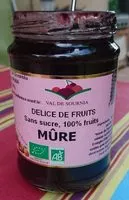 Mängden socker i Délice de fruits - Mûre