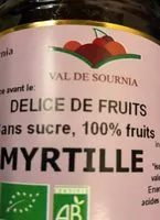 Mängden socker i Delice de fruits Myrtille
