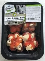 Mängden socker i 4 paupiette de dinde