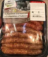 Mängden socker i 5 chipolatas a la mexicaine et 5 chipolatas a l'indienne