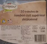 Mängden socker i 10 tranches de jambon cuit supérieur découenné