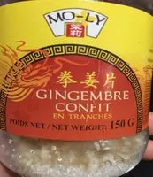 Mängden socker i Gingembre Confit En Tranches, 150 Grammes, Marque Mo-ly
