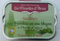 Mängden socker i Sardines au basilic et au thym LES MOUETTES D'ARVOR, boite 1/6