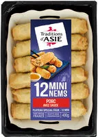 Mängden socker i 12 mini nems au porc avec sauce nuoc-mâm