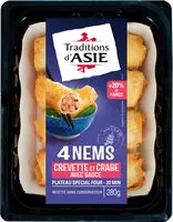 Mängden socker i Nems à la crevette et au crabe avec sauce x 4