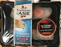 Mängden socker i 2 rouleaux de printemps crevette sauce soja