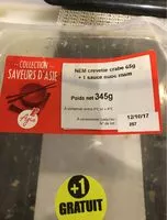 Mängden socker i Nem Crevette Crabe