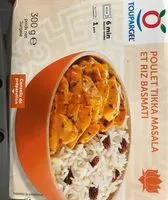 Mängden socker i Poulet tikka masala et riz basmati