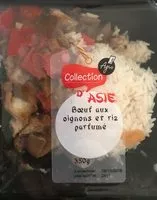 Mängden socker i Collection d'asie boeuf aux oignons et riz parfumé