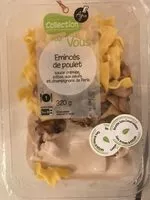 Mängden socker i Emincés de poulet sauce crémée, pâtes aux oeufs frais et champignons de Paris