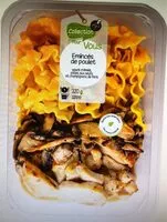 Mängden socker i Emincé de poulet, pâtes aux oeufs et champignons