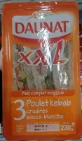 Mängden socker i XXL Poulet Kebab Crudités sauce Blanche