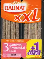 Mängden socker i XXL 3 jambon emmental salade + 1 gratuit