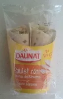 Mängden socker i Poulet rôti Graines de Sésame Sauce sésame